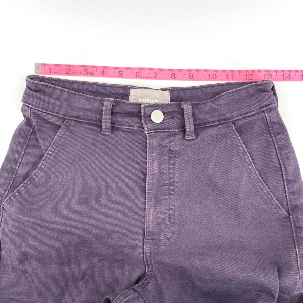 Everlane The Straight Leg Crop Pant Purple High Rise Size 4 Regular - Picture 5 of 10